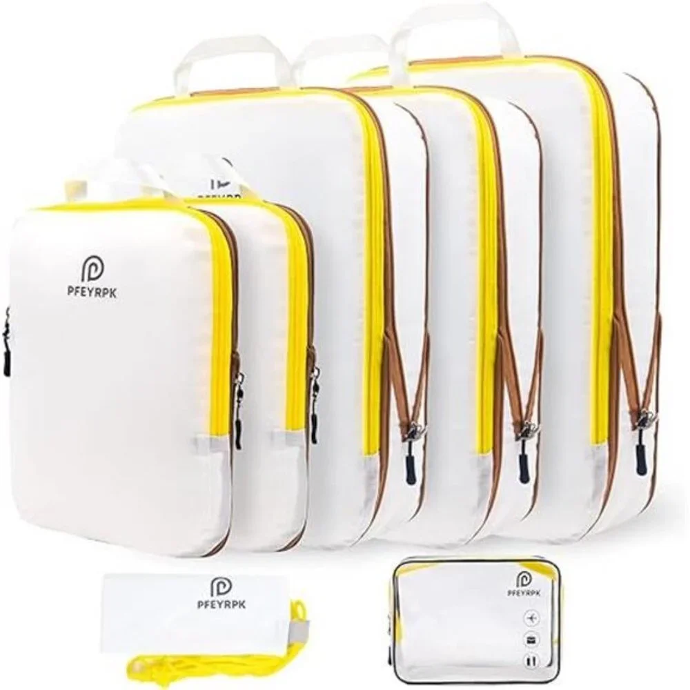 Lightweight Compression Packing Cubes for Suitcases, Compressible Expandable